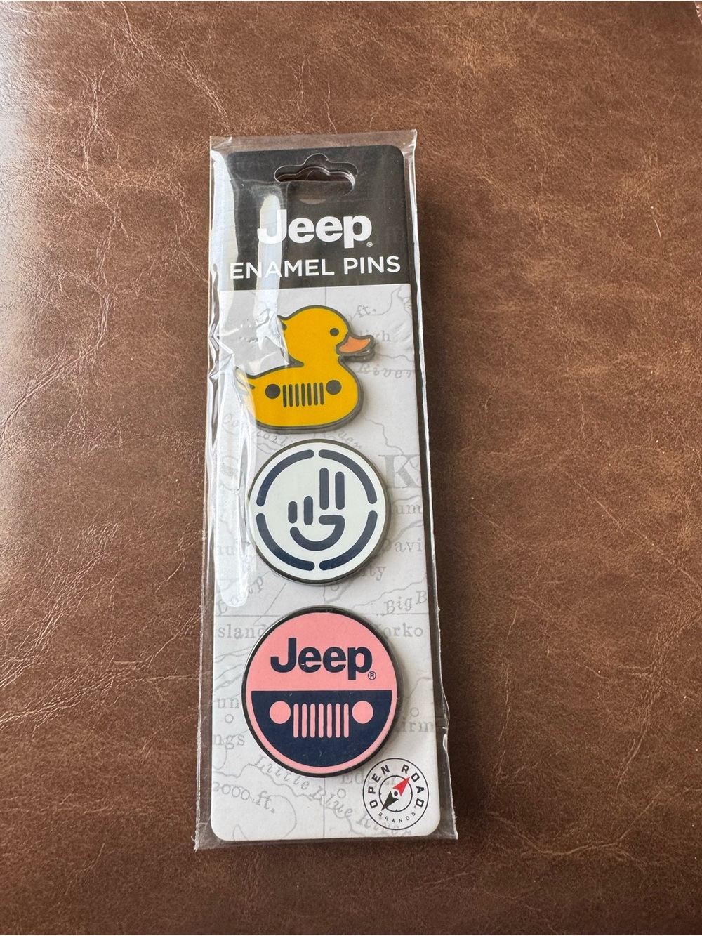 New! Officially licensed Open Road Jeep Enamel Pins Set - Duck, Smiley, Tire